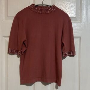 NWOT Liv mock neck short sleeve sweater